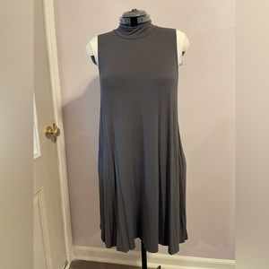 Grey mock neck dress